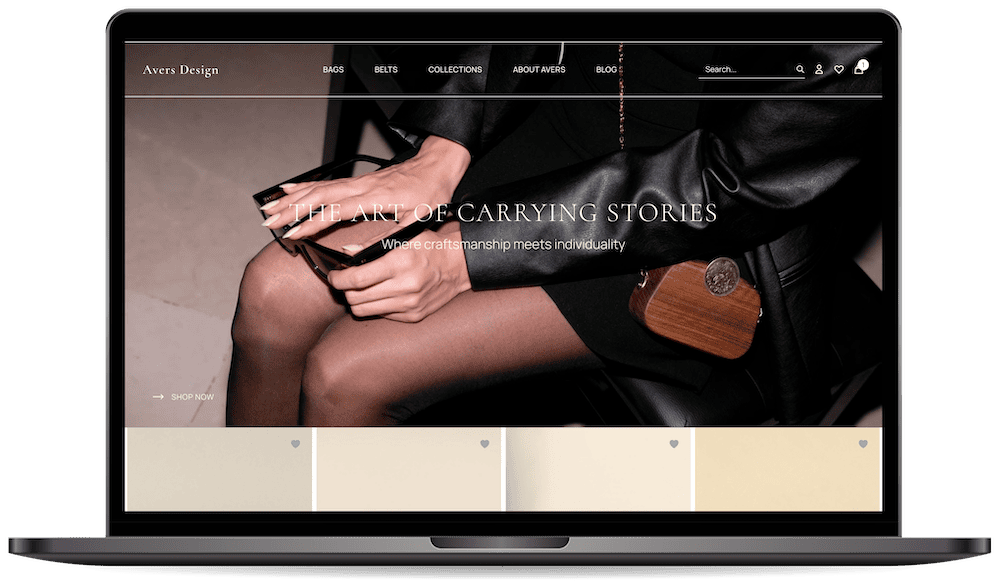 طراحی وب سایت برند Avers